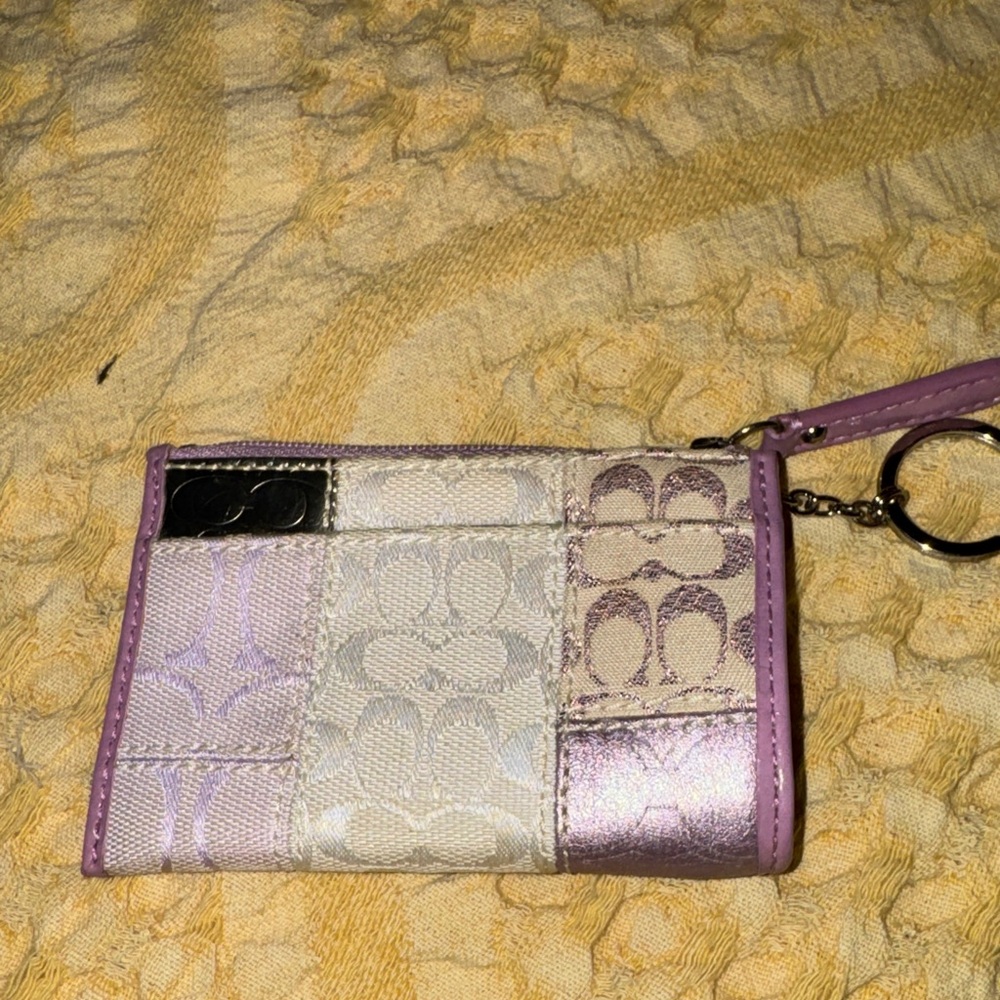 🌸☮️🍦☔️Coach Pink and Cream Patchwork Tote and Small Change Pouch - Picture 13 of 14